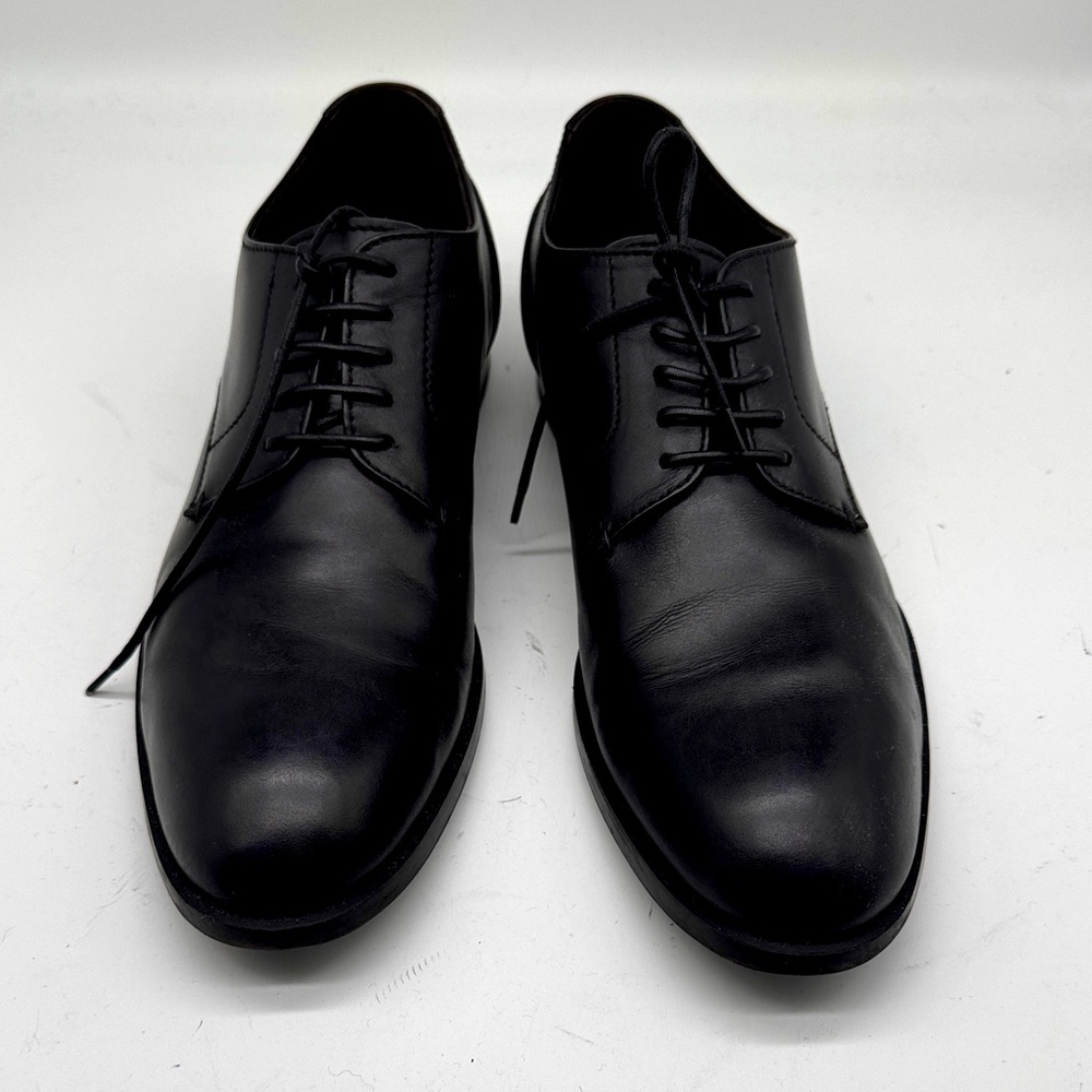 Zegna black leather shoes 11D
